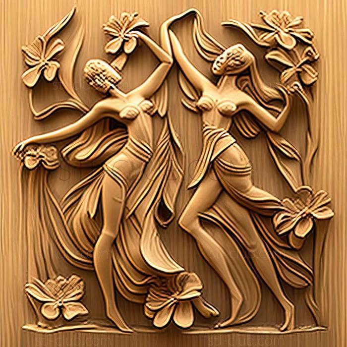 3D model orchid dancing girls (STL)